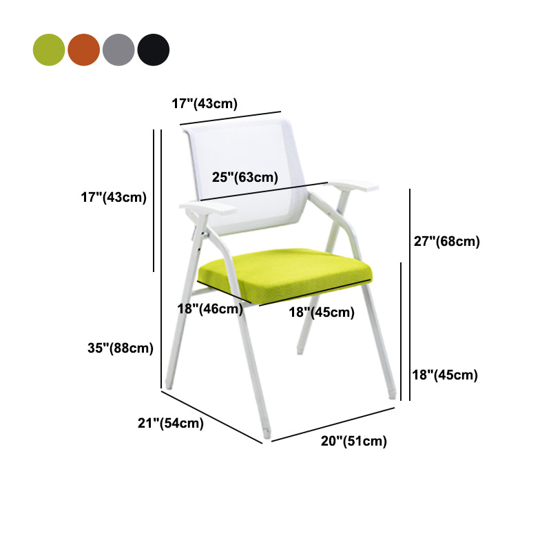 Modern Office Chair with Arms Mid Back Conference Chair with White Frame Clearhalo 'furn' 'furn_office_chair' 'Furniture' 'Office Chairs' 'Office Furniture' 'office_chair' 5190567