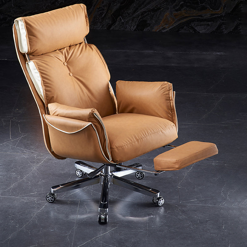 Faux Leather Executive Chair Modern High Back Padded Arms Office Chair Clearhalo 'furn' 'furn_office_chair' 'Furniture' 'Office Chairs' 'Office Furniture' 'office_chair' 5190602