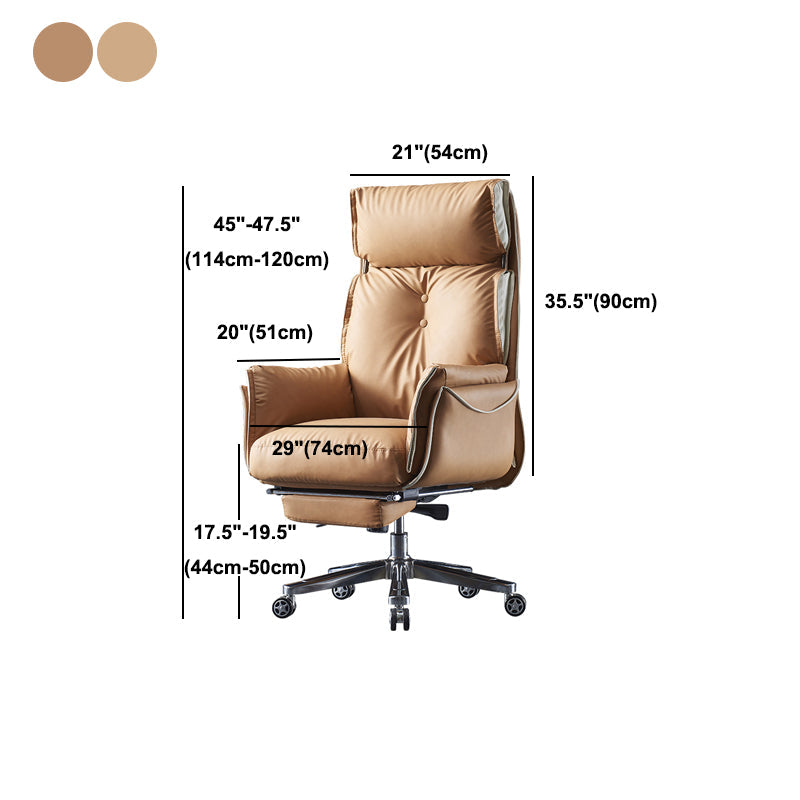 Faux Leather Executive Chair Modern High Back Padded Arms Office Chair Clearhalo 'furn' 'furn_office_chair' 'Furniture' 'Office Chairs' 'Office Furniture' 'office_chair' 5190611