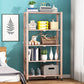 Metal Floating Bookcase Contemporary Style Open Back Bookshelf with Wheels
