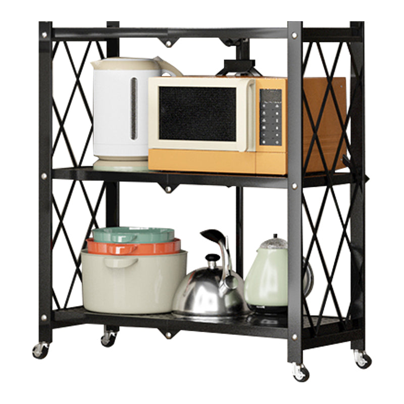 Metal Floating Bookcase Contemporary Style Open Back Bookshelf with Wheels