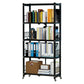 Metal Floating Bookcase Contemporary Style Open Back Bookshelf with Wheels