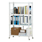 Metal Floating Bookcase Contemporary Style Open Back Bookshelf with Wheels