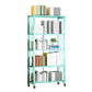 Metal Floating Bookcase Contemporary Style Open Back Bookshelf with Wheels