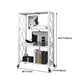 Metal Floating Bookcase Contemporary Style Open Back Bookshelf with Wheels