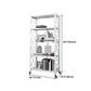 Metal Floating Bookcase Contemporary Style Open Back Bookshelf with Wheels