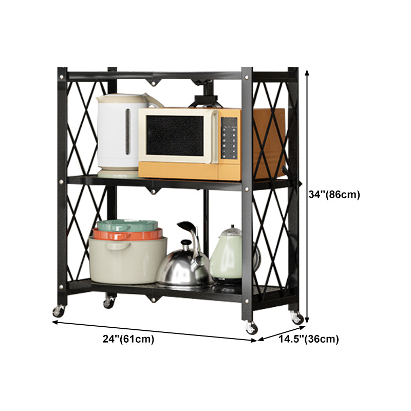 Metal Floating Bookcase Contemporary Style Open Back Bookshelf with Wheels
