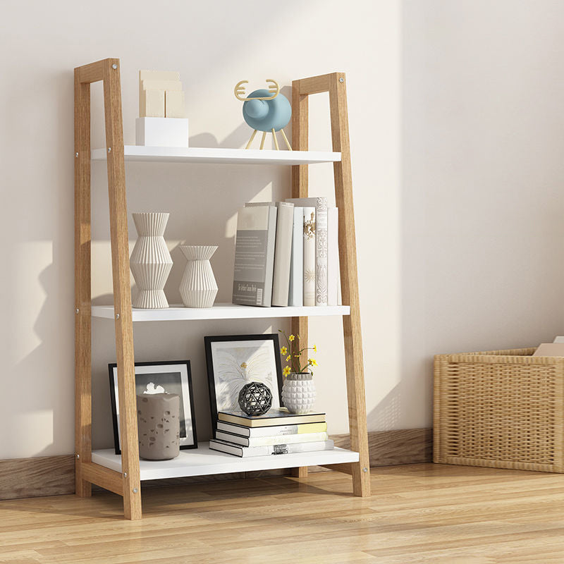 Wooden Etagere Bookcase Modern Bookshelf with Rectangular Shelves