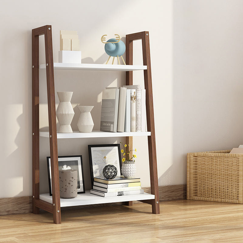 Wooden Etagere Bookcase Modern Bookshelf with Rectangular Shelves