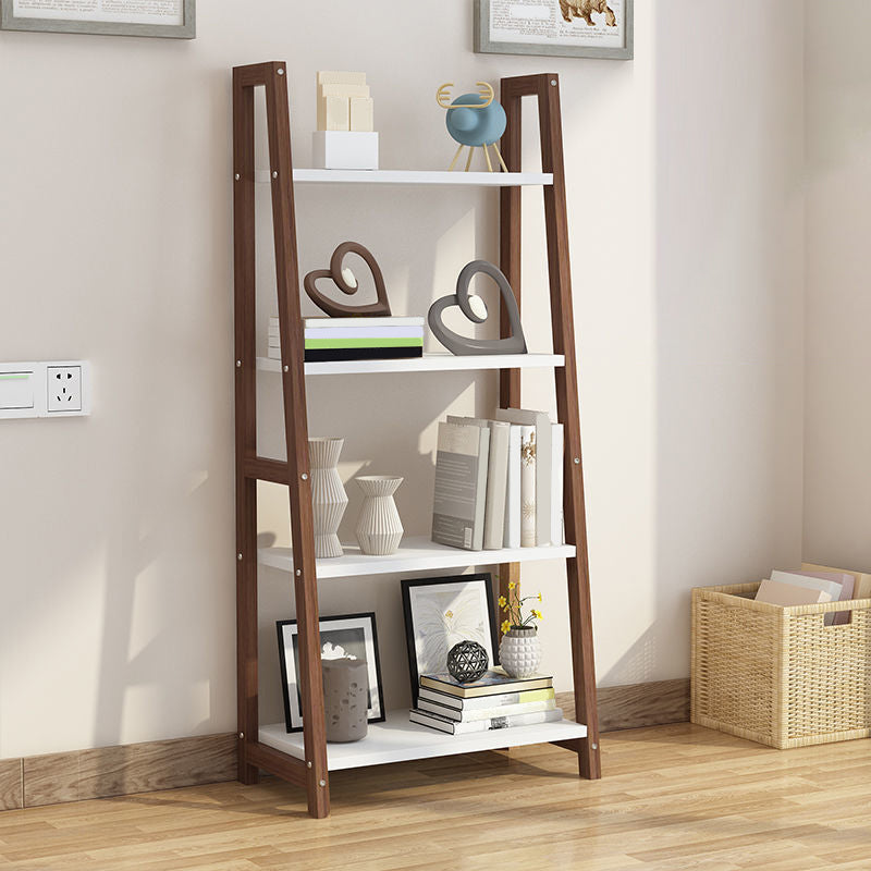 Wooden Etagere Bookcase Modern Bookshelf with Rectangular Shelves