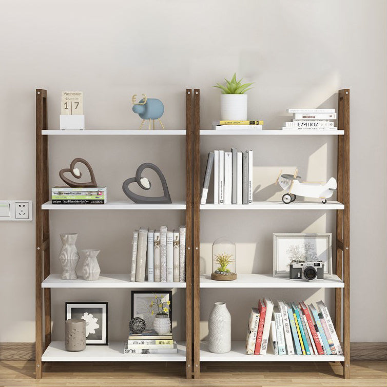 Wooden Etagere Bookcase Modern Bookshelf with Rectangular Shelves