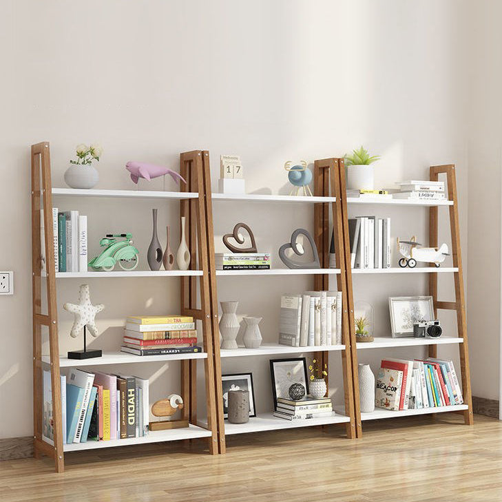 Wooden Etagere Bookcase Modern Bookshelf with Rectangular Shelves
