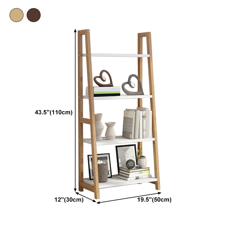 Wooden Etagere Bookcase Modern Bookshelf with Rectangular Shelves