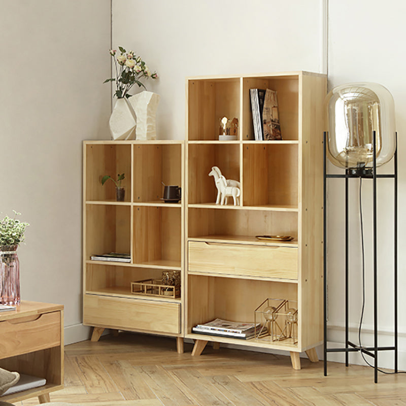 Contemporary Style Wooden Bookcase Vertical Closed Back Bookshelf