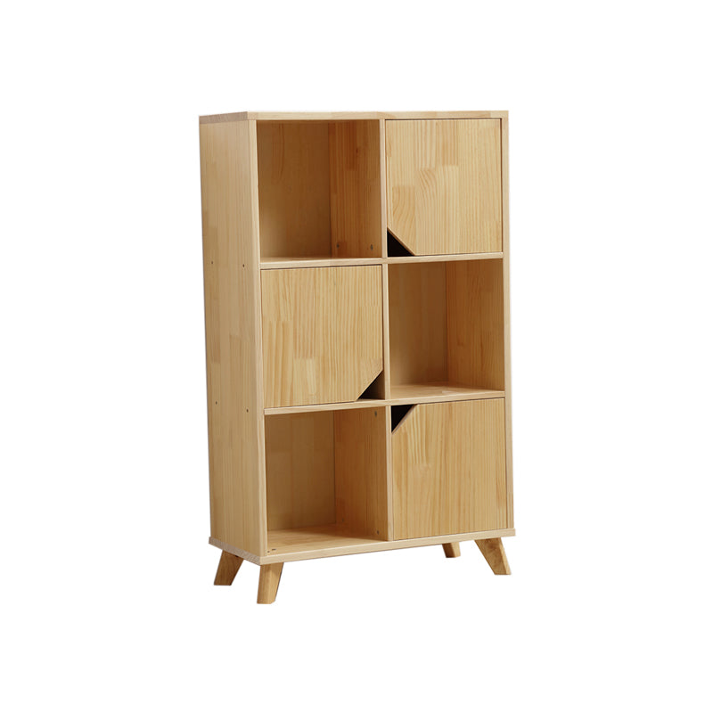Contemporary Style Wooden Bookcase Vertical Closed Back Bookshelf