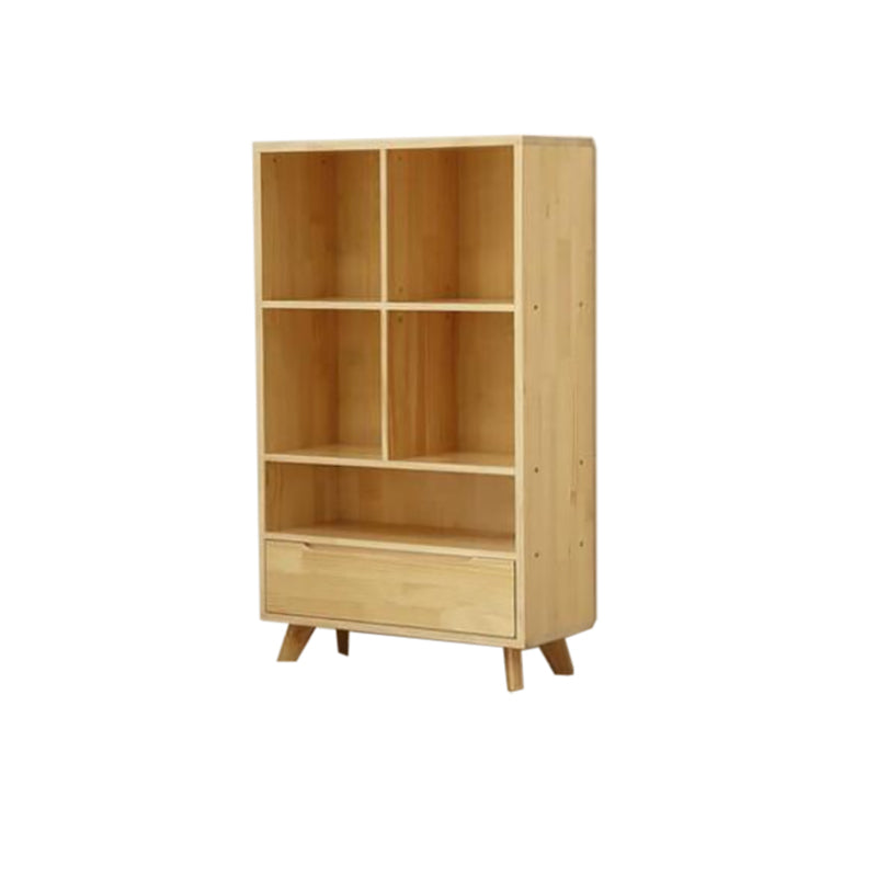 Contemporary Style Wooden Bookcase Vertical Closed Back Bookshelf