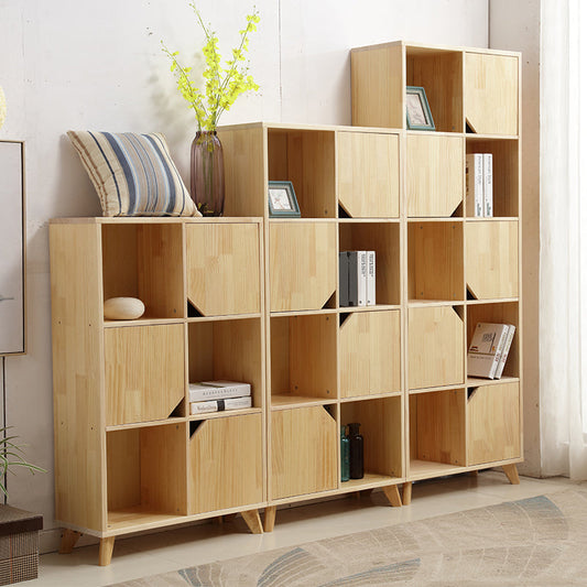Contemporary Style Wooden Bookcase Vertical Closed Back Bookshelf