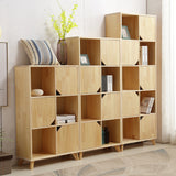 Contemporary Style Wooden Bookcase Vertical Closed Back Bookshelf