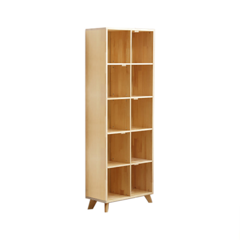 Contemporary Style Wooden Bookcase Vertical Closed Back Bookshelf