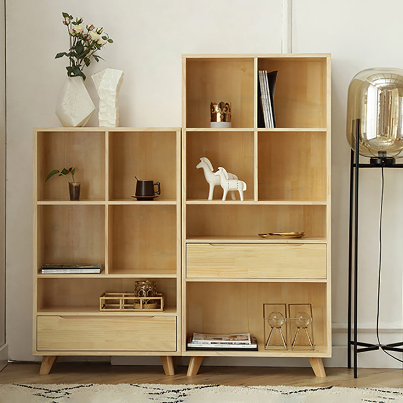 Contemporary Style Wooden Bookcase Vertical Closed Back Bookshelf