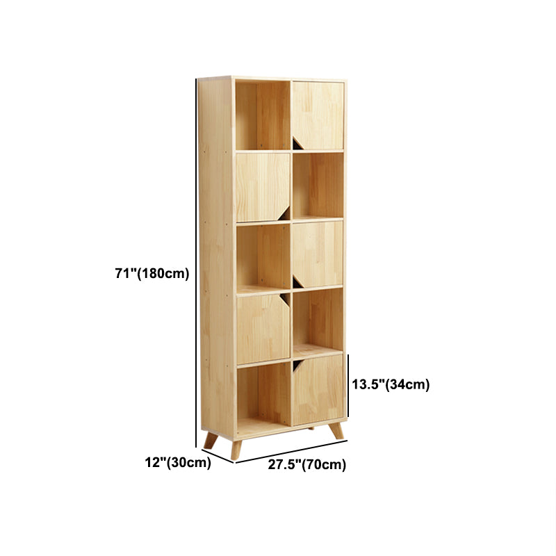 Contemporary Style Wooden Bookcase Vertical Closed Back Bookshelf