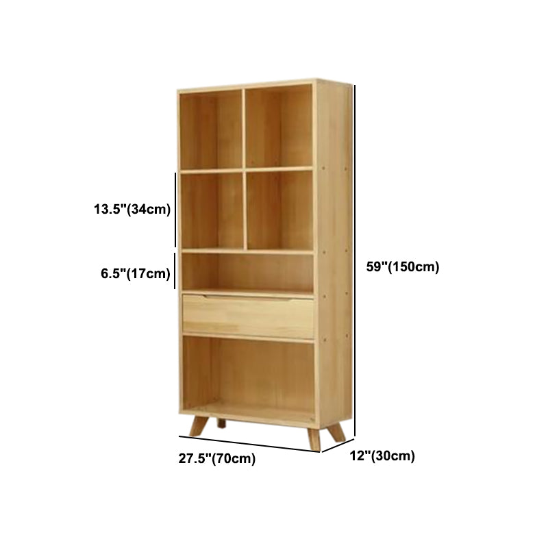 Contemporary Style Wooden Bookcase Vertical Closed Back Bookshelf
