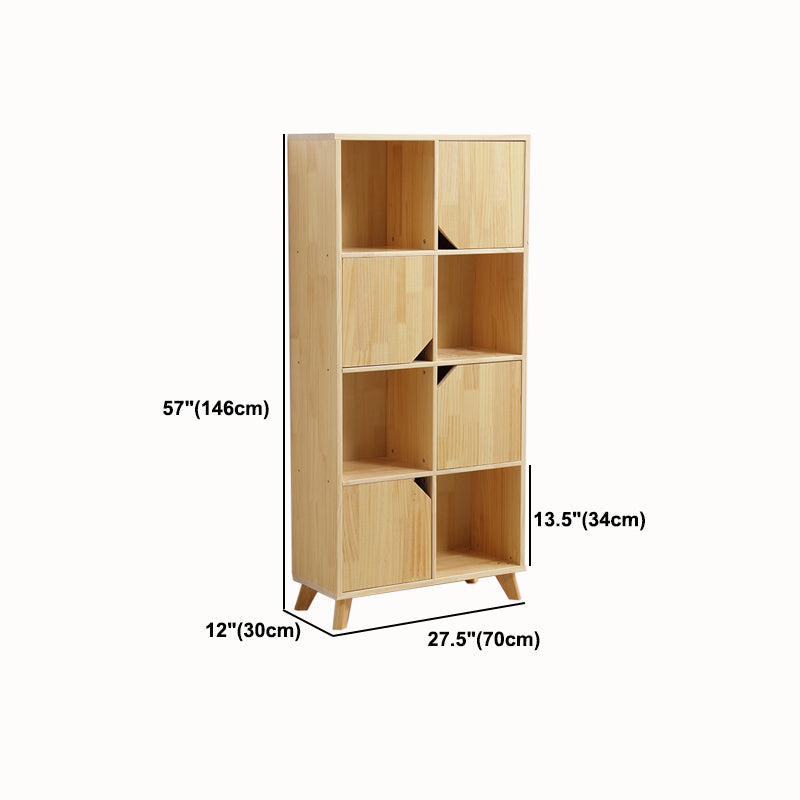 Contemporary Style Wooden Bookcase Vertical Closed Back Bookshelf