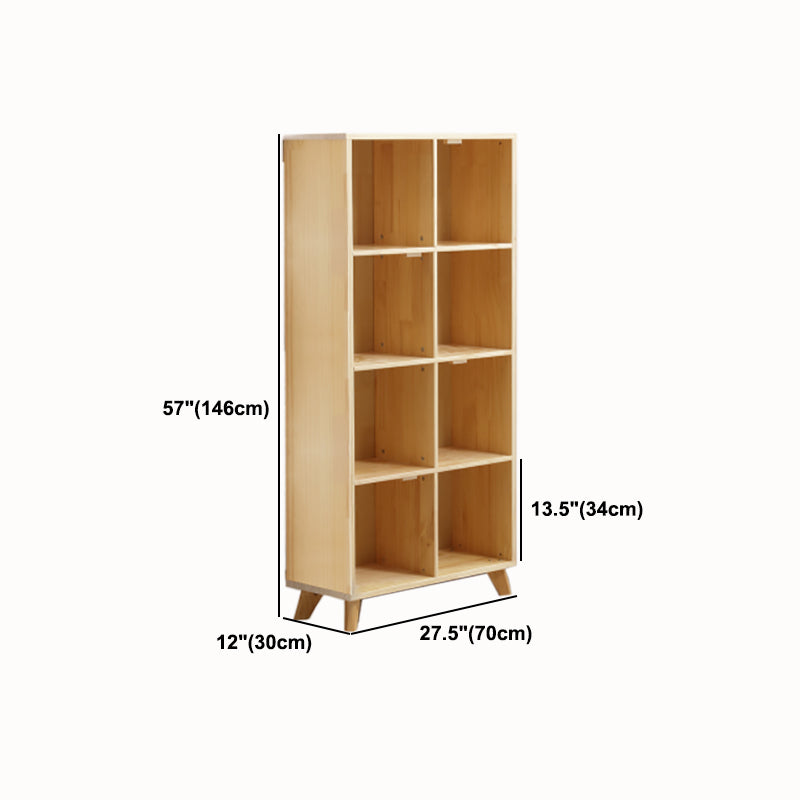 Contemporary Style Wooden Bookcase Vertical Closed Back Bookshelf