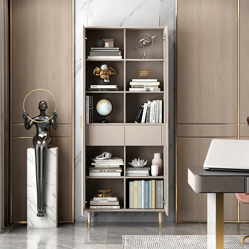 都会の垂直標準本棚ドアと引き出し付きの木製本棚