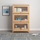 Contemporary Wooden Bookcase Vertical Closed Back Bookshelf for Home Office