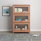 Contemporary Wooden Bookcase Vertical Closed Back Bookshelf for Home Office