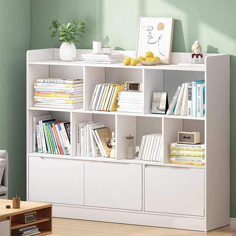 Standard Bookshelf With Doors Contemporary Bookcase for Study Room