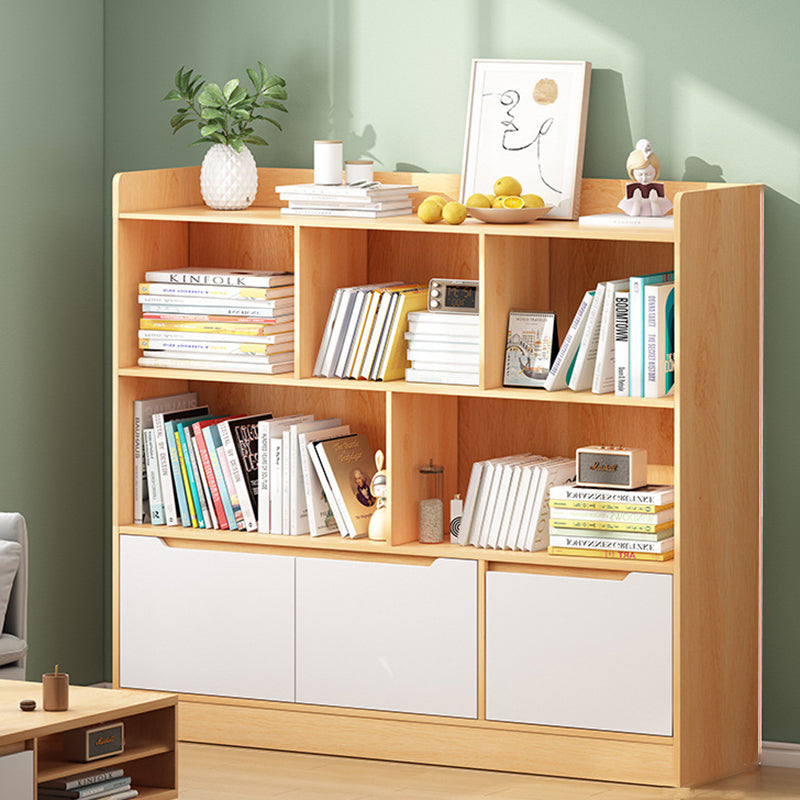 Standard Bookshelf With Doors Contemporary Bookcase for Study Room