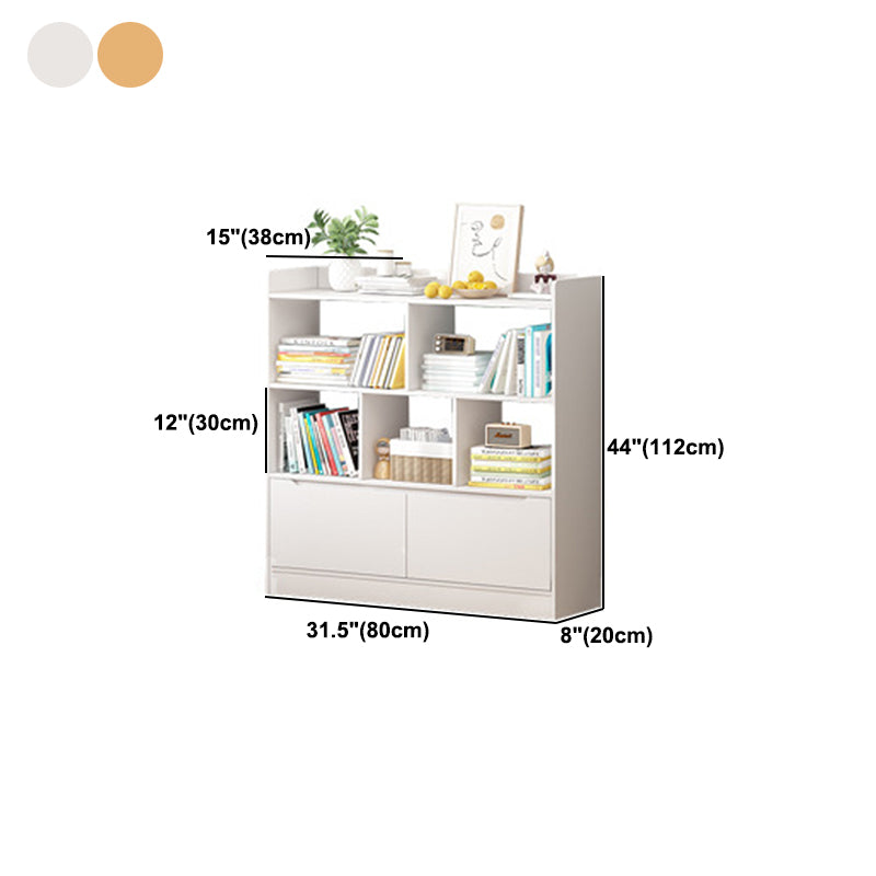 Standard Bookshelf With Doors Contemporary Bookcase for Study Room