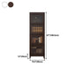 Modern Vertical Standard Bookshelf Manufactured Wood Bookcase with Glass Doors
