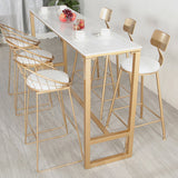 Glam -witte tafel met rechthoektafel top gouden schoktafel - 41.3 "h