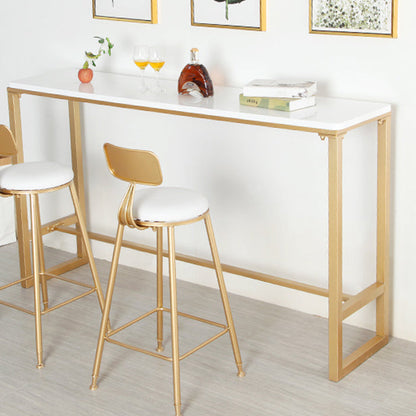 Glam -witte tafel met rechthoektafel top gouden schoktafel - 41.3 "h