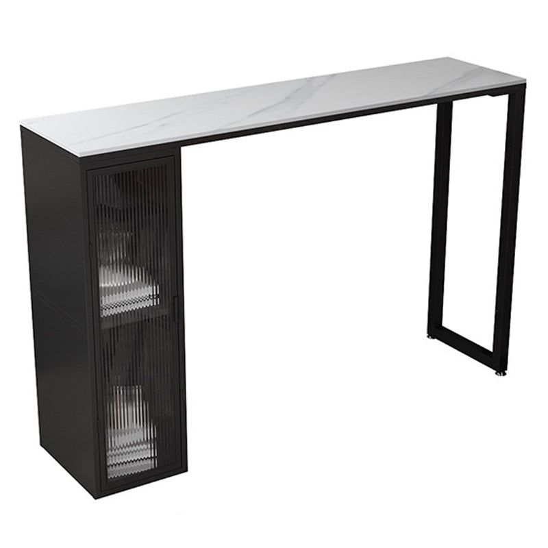 Contemporary Style Bar Counter Table Sintered Stone Table for Kitchen Gloss White Without Chairs Clearhalo 'Bar Furniture' 'Bar Tables' 'bar_tables' 'furn' 'furn_bar_tables' 'Furniture' 'Kitchen & Dining Furniture' 5191116