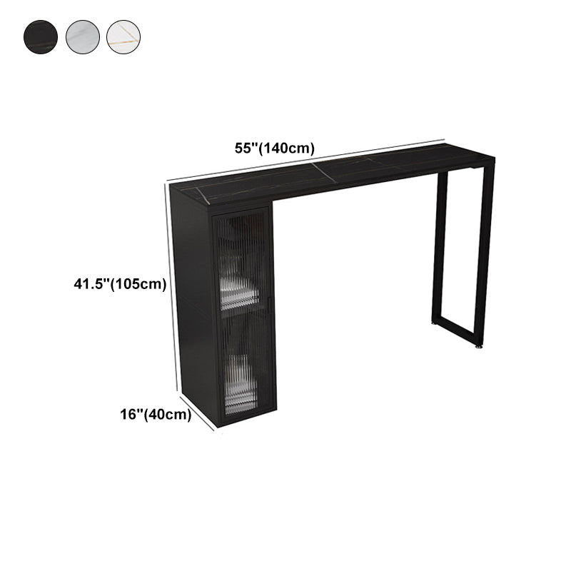 Contemporary Style Bar Counter Table Sintered Stone Table for Kitchen Clearhalo 'Bar Furniture' 'Bar Tables' 'bar_tables' 'furn' 'furn_bar_tables' 'Furniture' 'Kitchen & Dining Furniture' 5191124