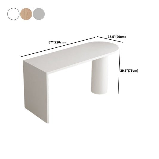 Houten top en houten voetstuk eettafel eigentijdse bars tafel voor eiland