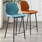 Contemporary Leather Bar Stools Indoor Barstool with Iron Legs and Low Back