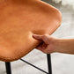 Contemporary Leather Bar Stools Indoor Barstool with Iron Legs and Low Back