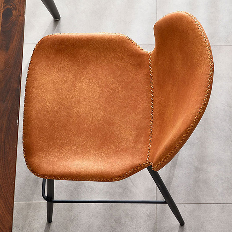 Sgabelli da bar in pelle contemporanea sgabello interno con zampe di ferro e bassa