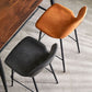 Contemporary Leather Bar Stools Indoor Barstool with Iron Legs and Low Back