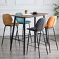 Contemporary Leather Bar Stools Indoor Barstool with Iron Legs and Low Back