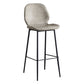 Contemporary Leather Bar Stools Indoor Barstool with Iron Legs and Low Back