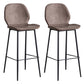 Contemporary Leather Bar Stools Indoor Barstool with Iron Legs and Low Back