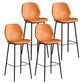 Contemporary Leather Bar Stools Indoor Barstool with Iron Legs and Low Back