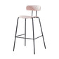 Nordic Style Leather Seat Backrest Bar Chair Front Desk High Chair Pink 1 Piece Clearhalo 'Bar Furniture' 'Bar Stools' 'bar_stools' 'furn' 'furn_bar_stools' 'Furniture' 'Kitchen & Dining Furniture' 5191347