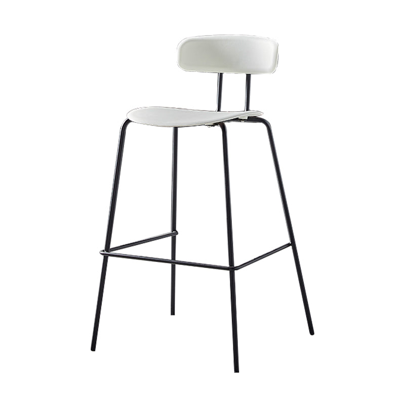 Nordic Style Leather Seat Backrest Bar Chair Front Desk High Chair White 1 Piece Clearhalo 'Bar Furniture' 'Bar Stools' 'bar_stools' 'furn' 'furn_bar_stools' 'Furniture' 'Kitchen & Dining Furniture' 5191348